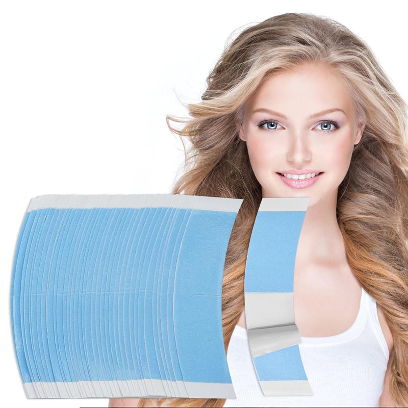 Comdian 36 PCS Waterproof Lace Tape for Hairpiece Wig Tape, Adhesive Double Sided Waterproof, Strong Hold Clear Lace Supports Toupees for Hair Extension Blue 1/2 - Image 1